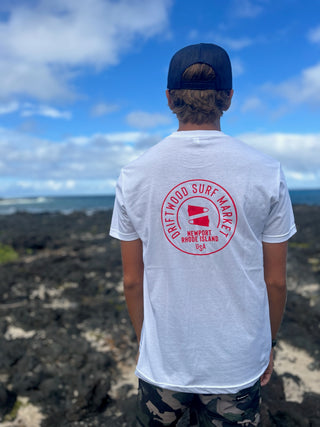 Stacked Fin Tee Shirt- white