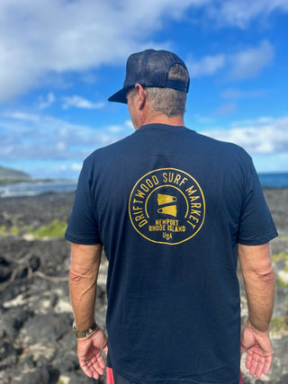 Stacked Fin Tee Shirt- Navy