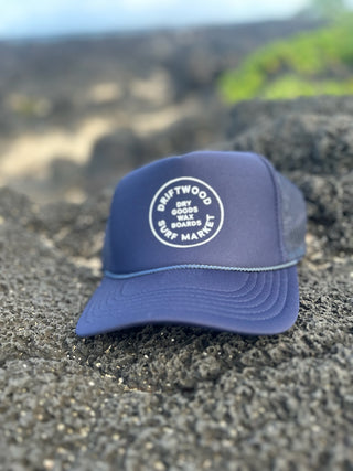 Dry goods Trucker hat- Navy/Navy with white logo